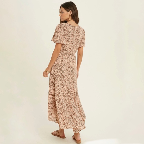 Asymmetrical Midi Dress Cream/Chai - Picture 3 of 8